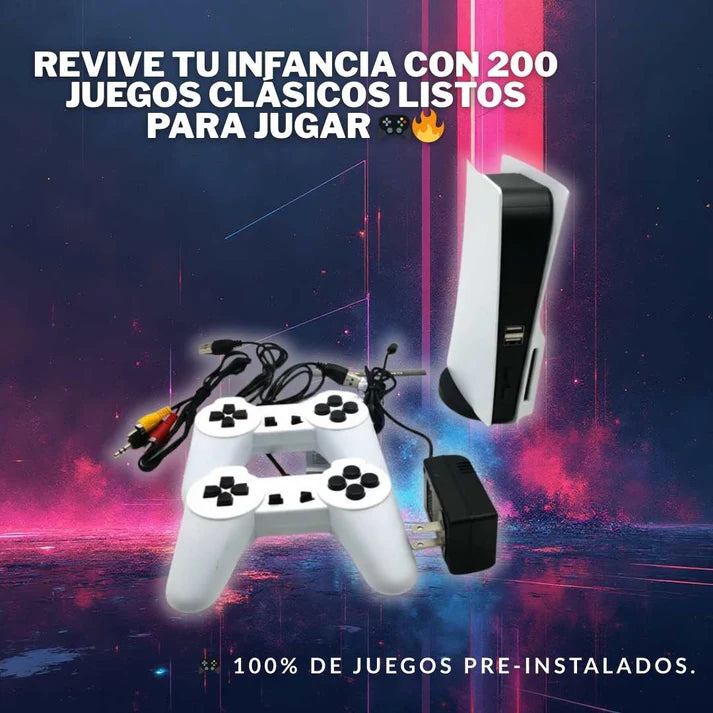 RetroBox 200™ – Mini Consola Clásica + 2 controles 🎮